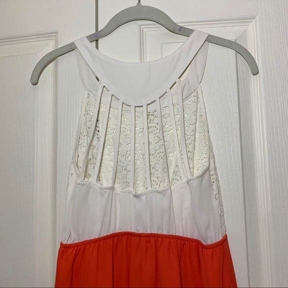 White and Red High Low Midi Dress - Picture 7 of 8